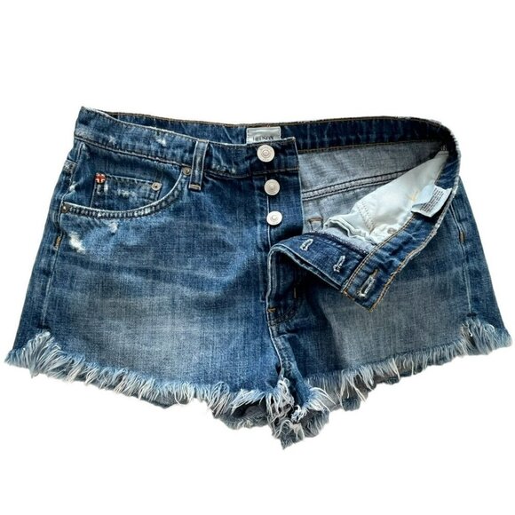 Hudson Tori Slouch Shorts Angeleno Sz 27 Raw Hem Button Fly Sold Out REVOLVE - Picture 3 of 8